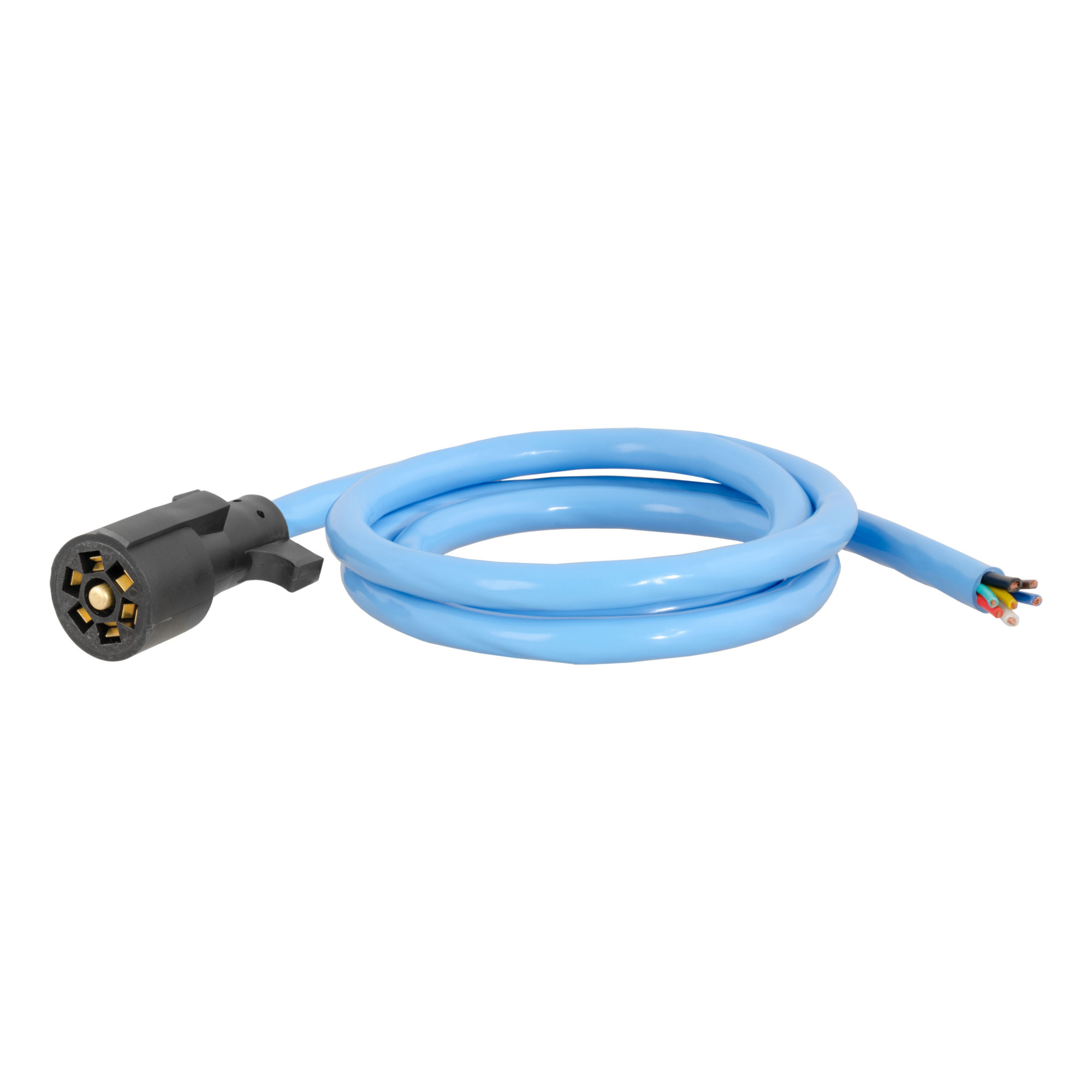 Curt Manufacturing Extreme Temperature Cold Weather 7-Pin RV Blade Trailer Wiring Harness Plug — 6ft. Blunt-Cut Wires, -40°F to 221°F Degree Rating, Model# 56611